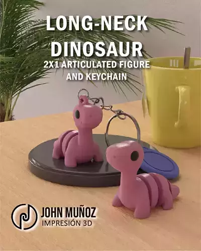 Long Neck dinosaur Articulated Keychain and Figure