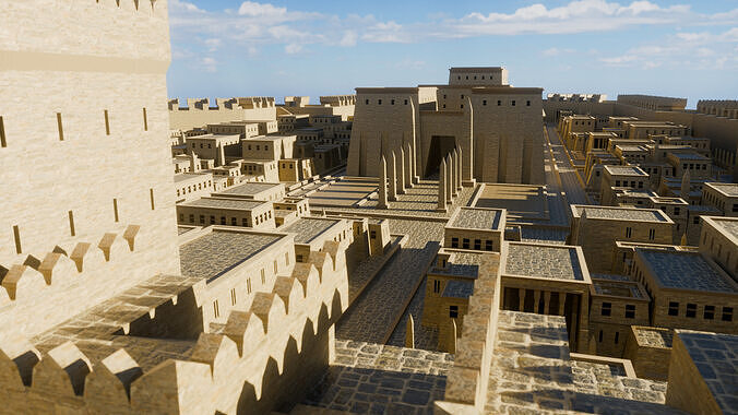 Egypt City Set Low-poly 3D model