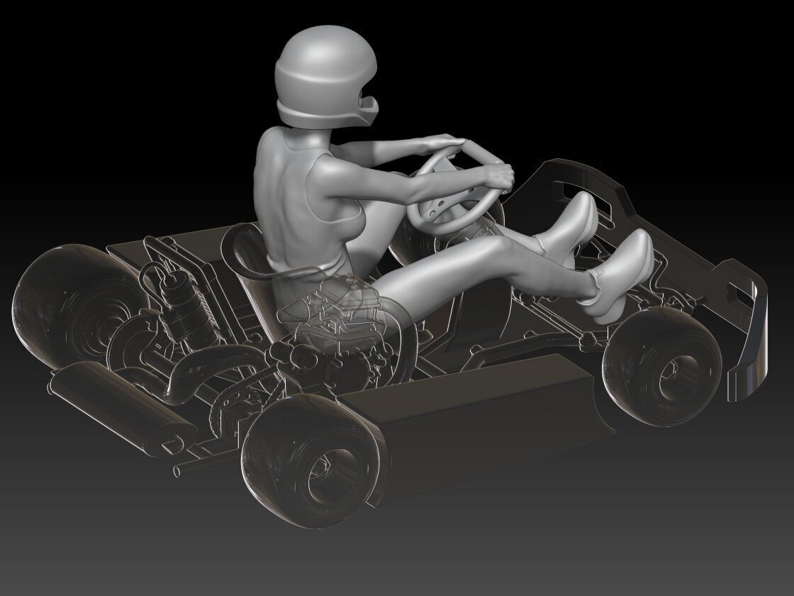 go kart girl 1 3D print model_4
