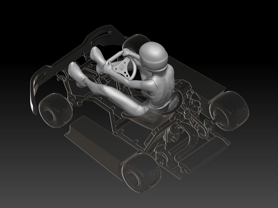 go kart girl 1 3D print model_3