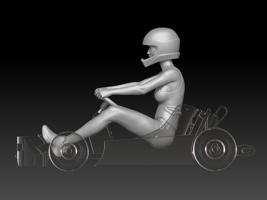 go kart girl 1 3D print model_2