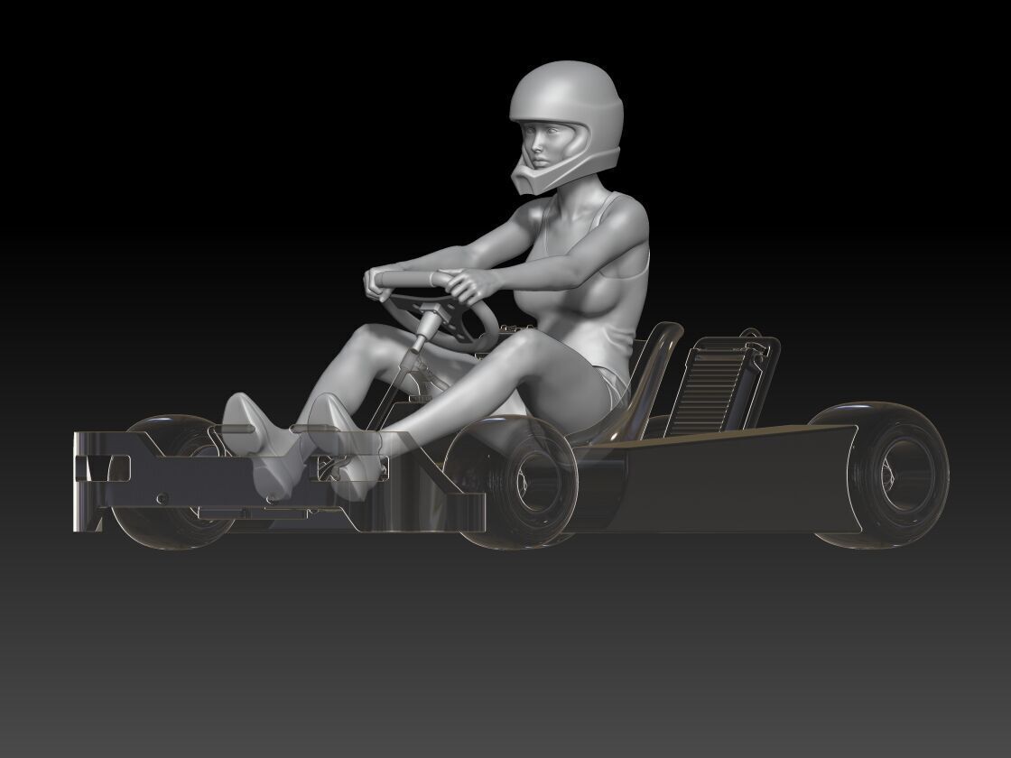 go kart girl 1 3D print model_1