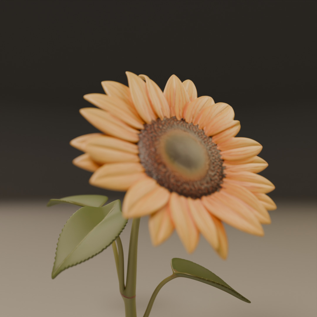 sunflower 3D print model_17