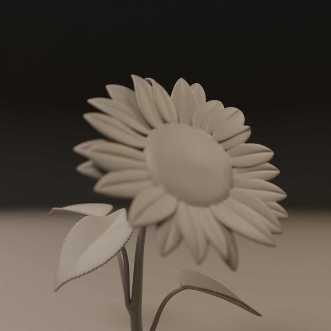 sunflower 3D print model_8