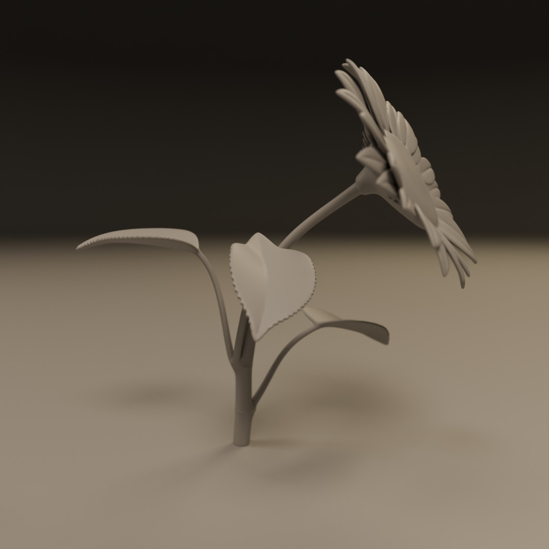 sunflower 3D print model_4