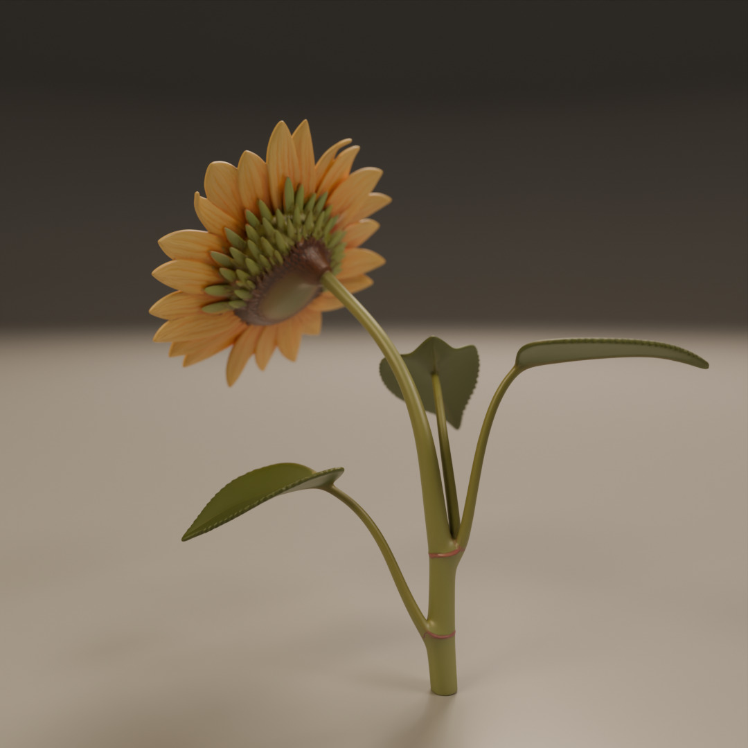 sunflower 3D print model_16