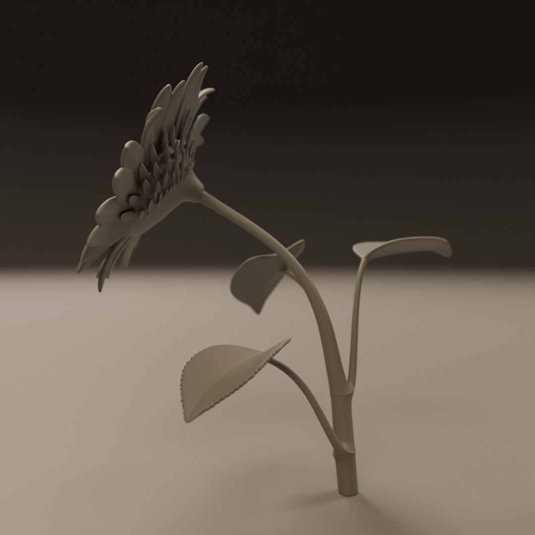 sunflower 3D print model_2