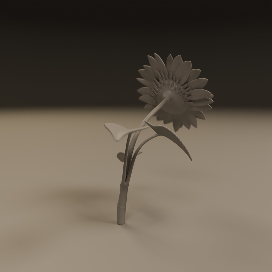 sunflower 3D print model_6