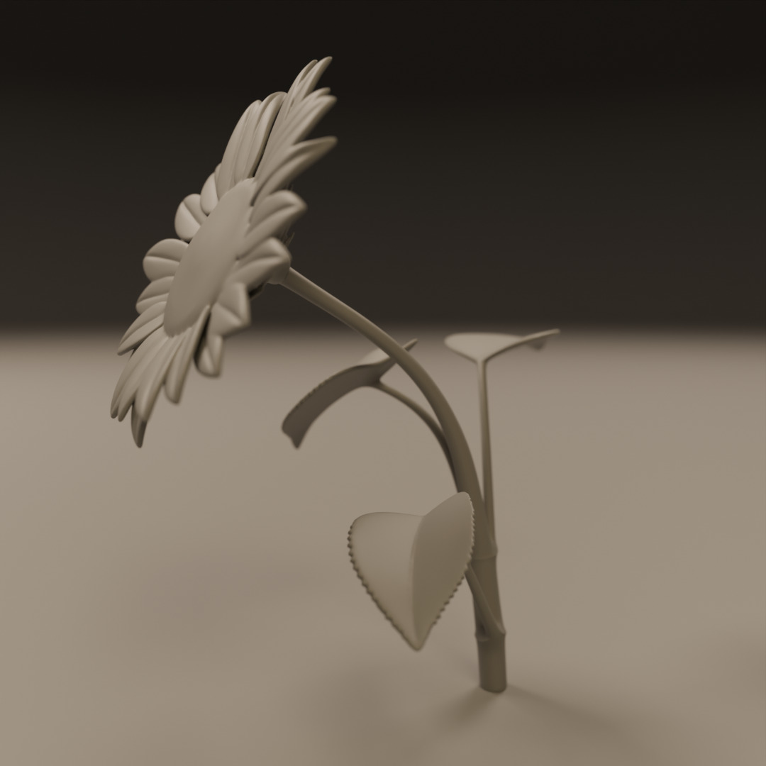 sunflower 3D print model_5