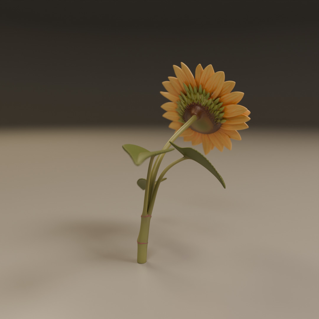sunflower 3D print model_15