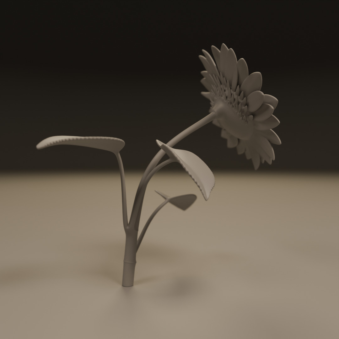 sunflower 3D print model_1