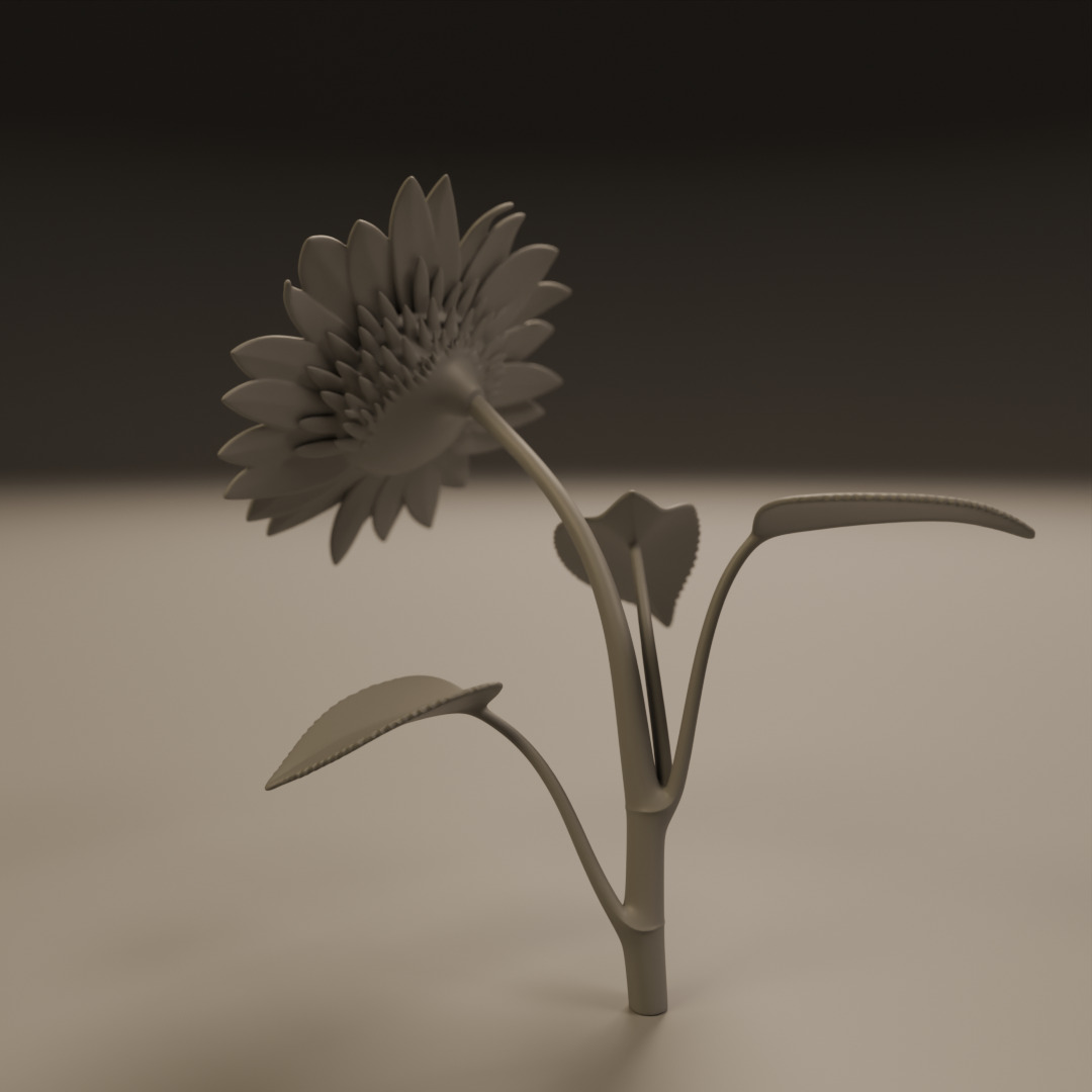 sunflower 3D print model_7
