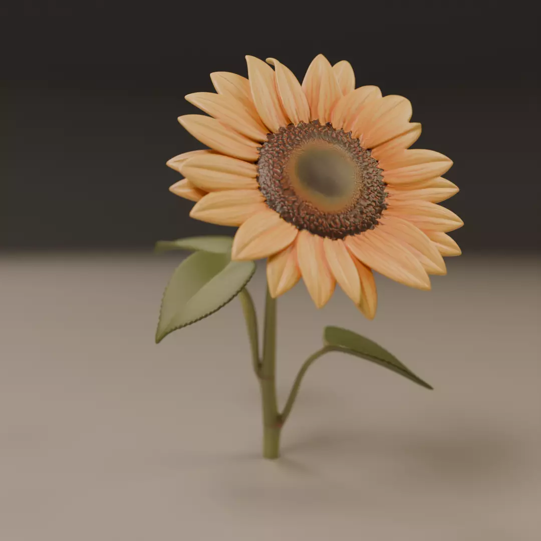 sunflower 3D print model_0