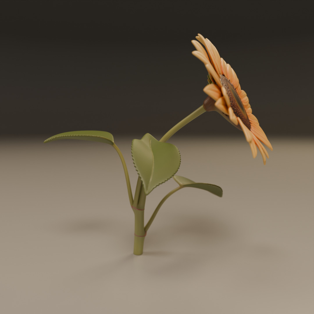 sunflower 3D print model_13