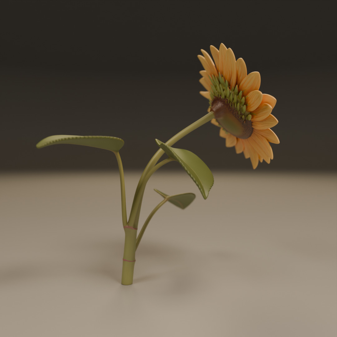 sunflower 3D print model_10