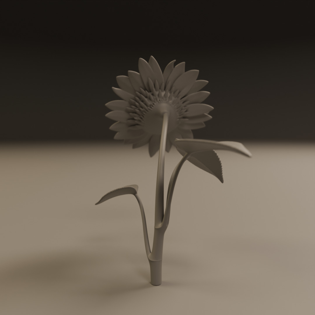 sunflower 3D print model_3