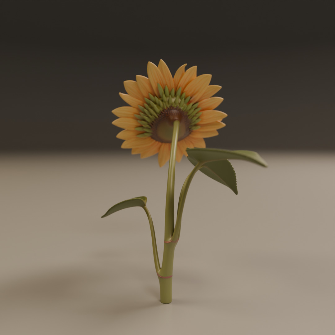 sunflower 3D print model_12