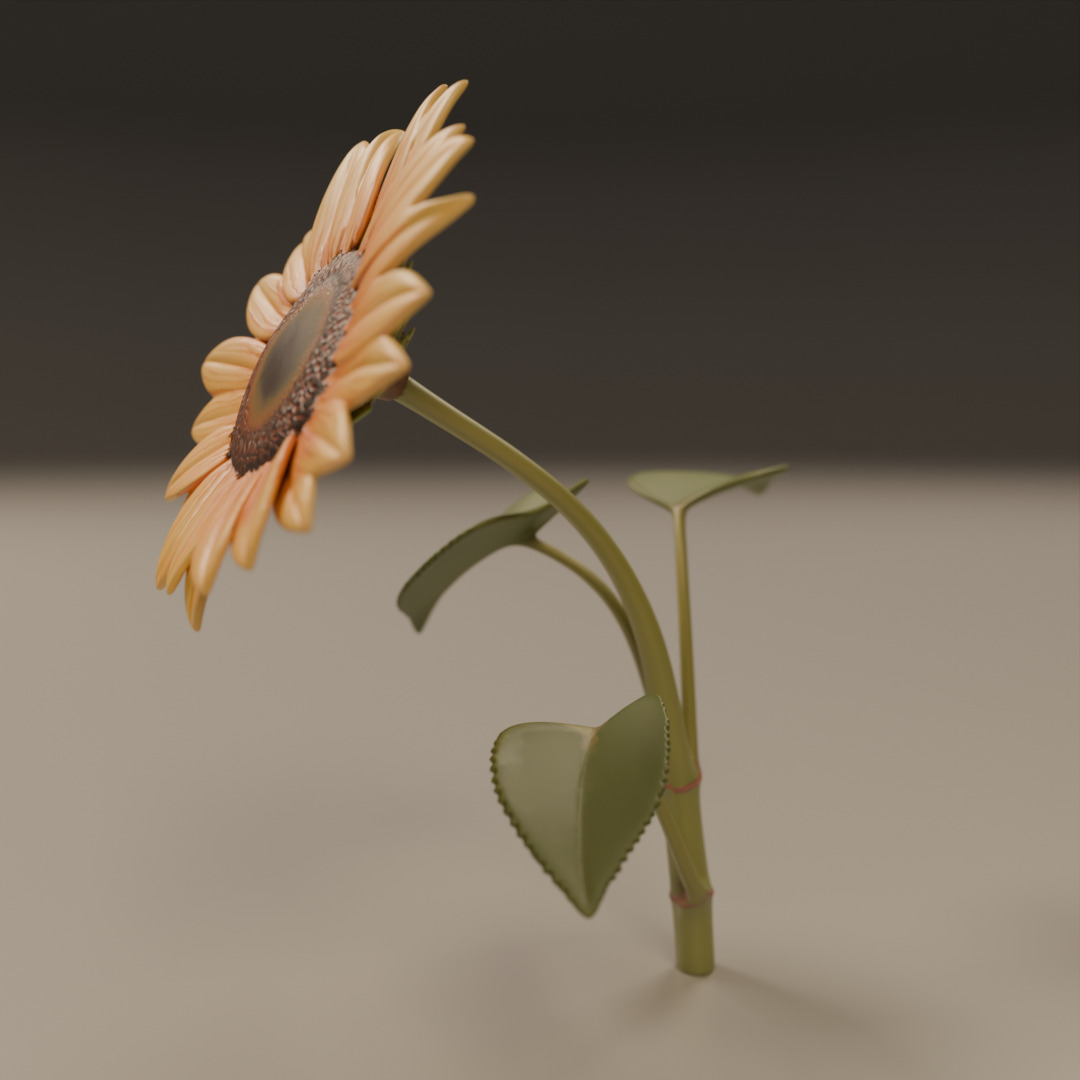 sunflower 3D print model_14
