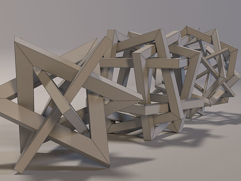 Orderly Tangles Low-poly 3D model_8