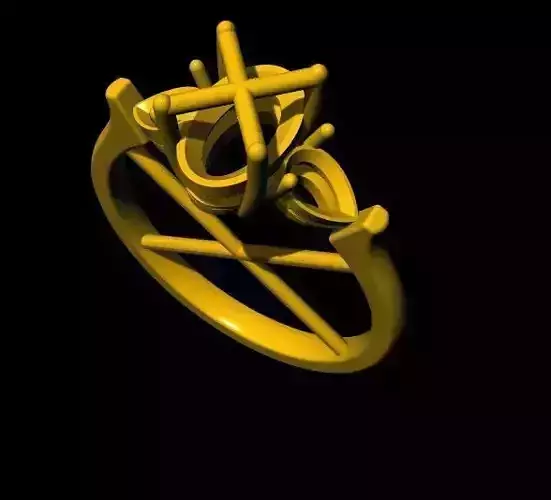 oval stone ring 3dm file