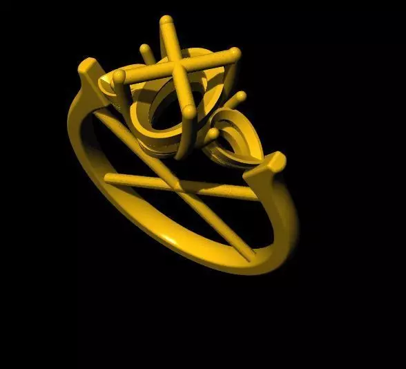 oval stone ring 3dm file 3D print model_0