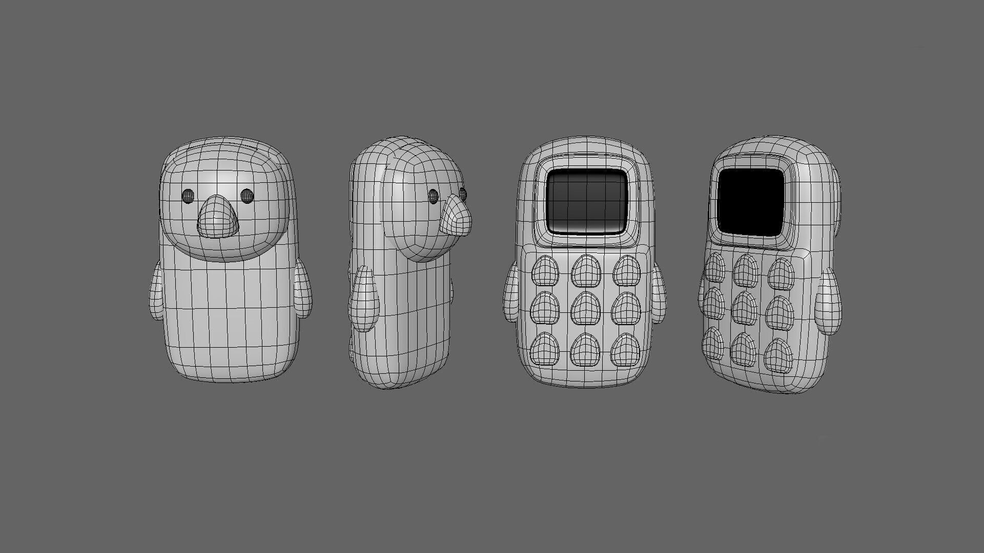 Cute Penguin Phone Toy 3D Model - Stylized Cartoon Mobile Phone  Low-poly 3D model_5