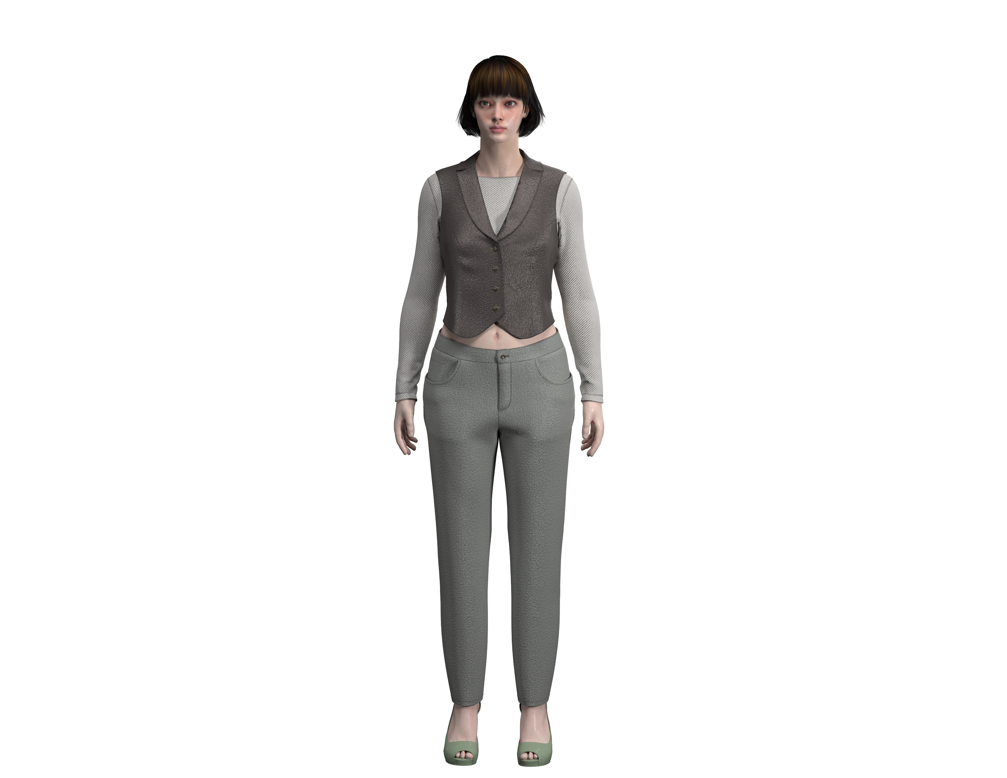 100 waist coat set for women 3D print model_1