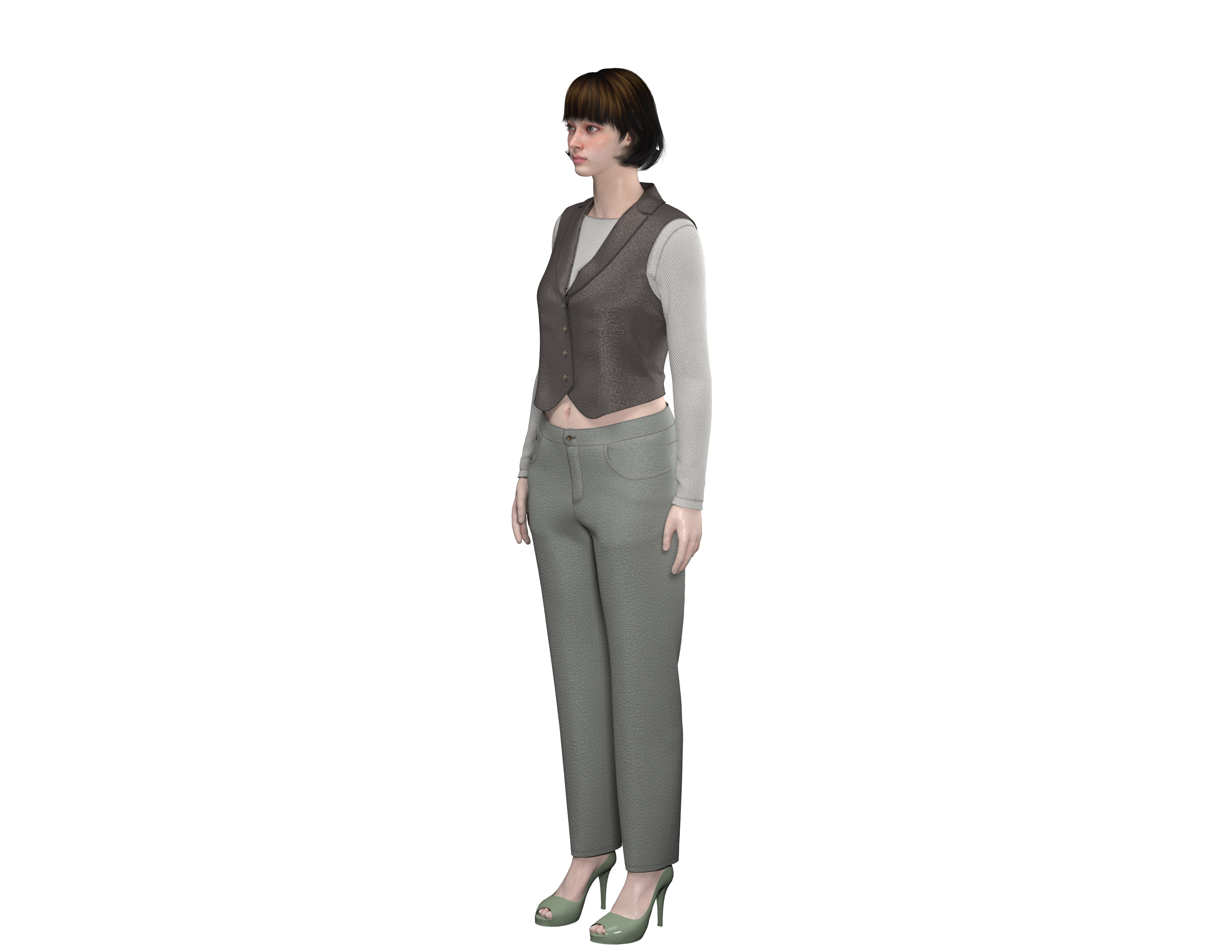 100 waist coat set for women 3D print model_3