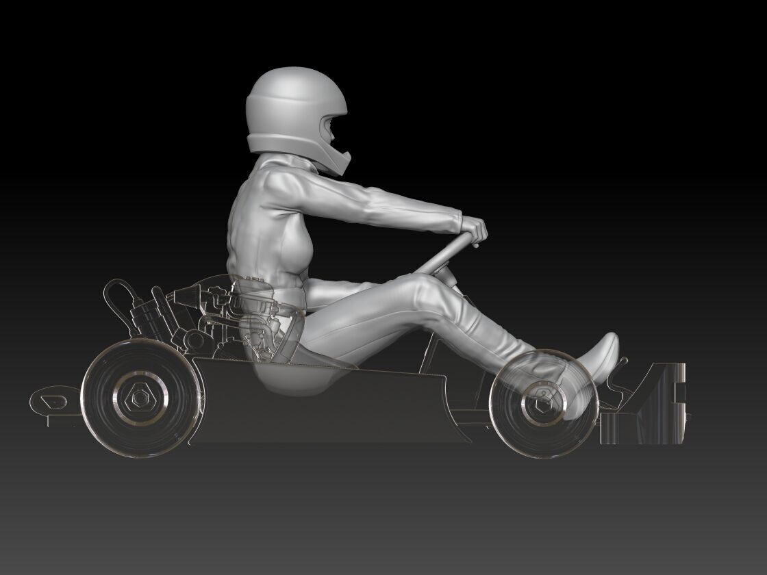 go kart girl 2 3D print model_4