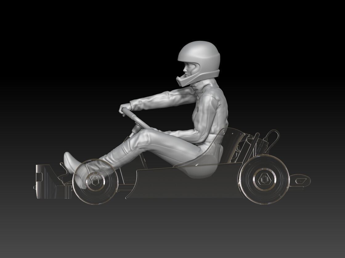 go kart girl 2 3D print model_2