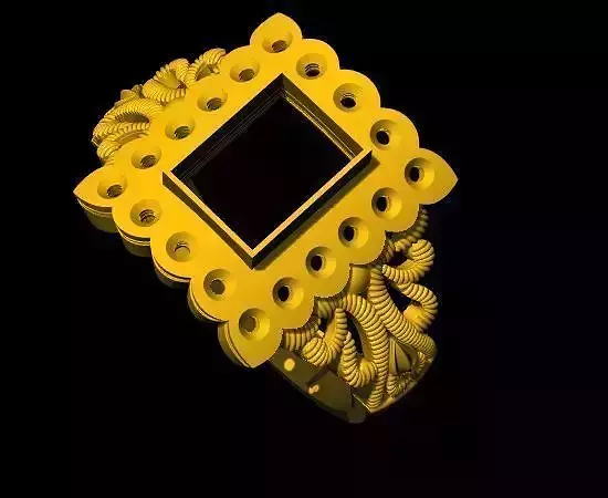 rectangle stone ring 3dm file