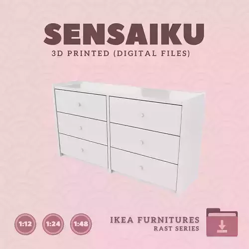2 RAST 6 Drawer Dresser for Dollhouse - IKEA - 3D Print