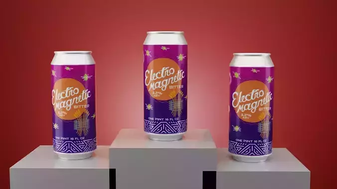 Electromagnetic Bitter Beer Realistic Aluminum Drink Can