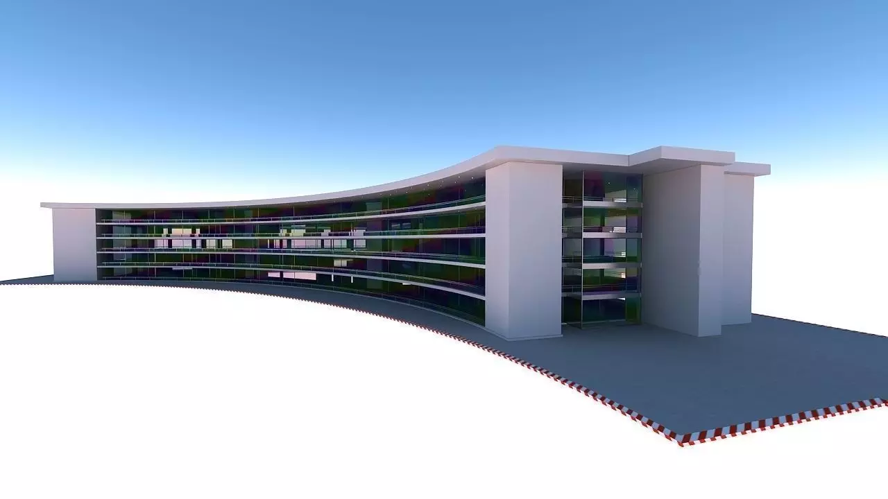 Border building Free 3D model_0