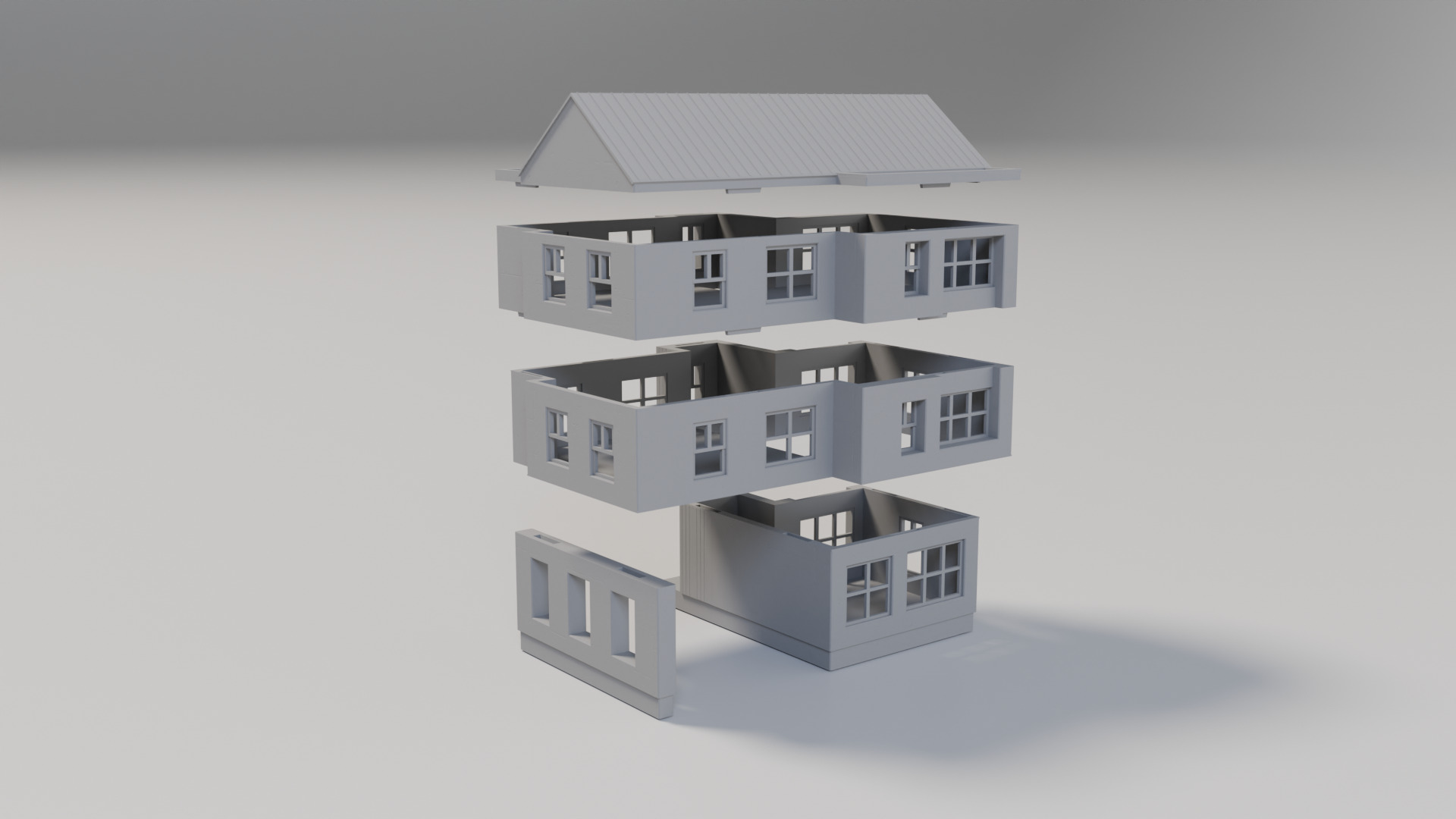 HO Scale 3D Print -The Monolith- Brutalist Modern Res Building 3D print model_4