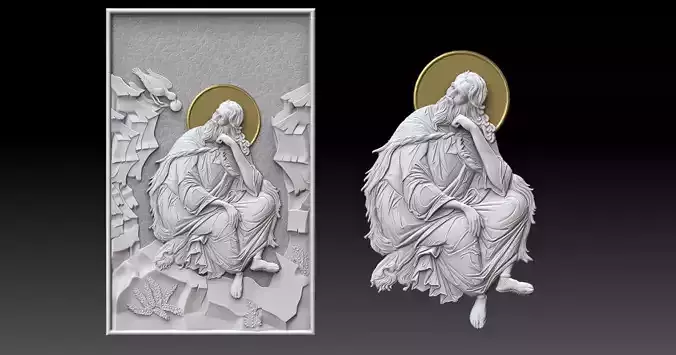 Saint Elijah the Prophet  Relief CNC  3D print model