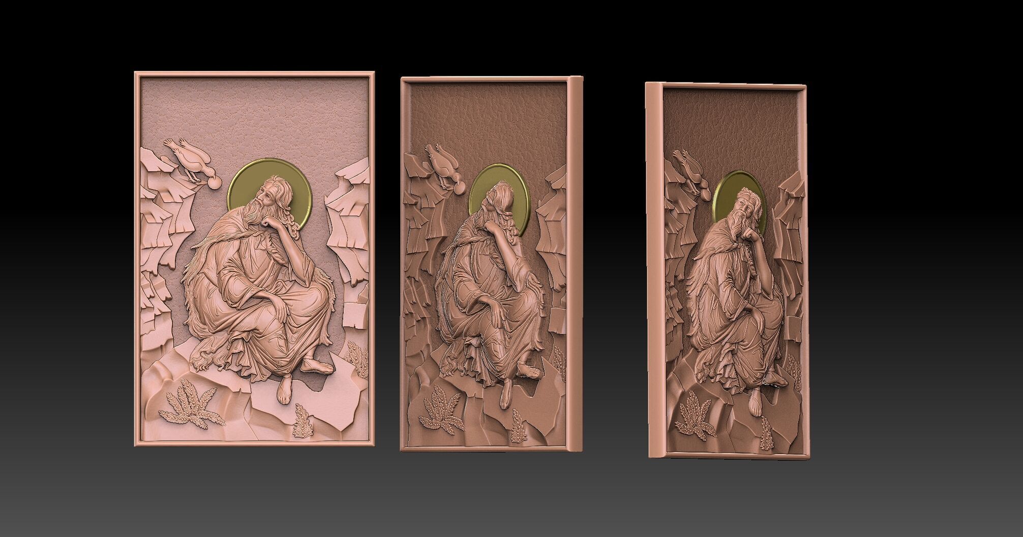Saint Elijah the Prophet  Relief CNC  3D print model_6