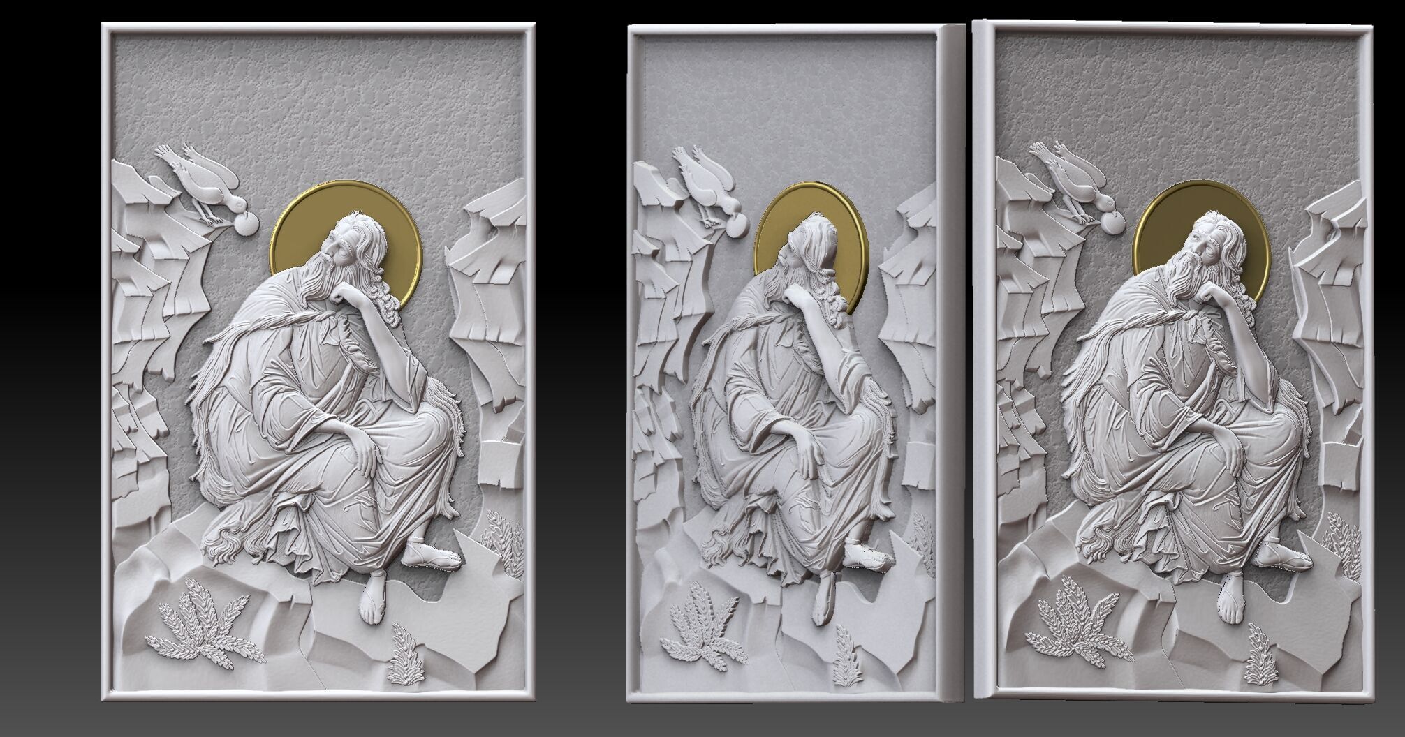 Saint Elijah the Prophet  Relief CNC  3D print model_1