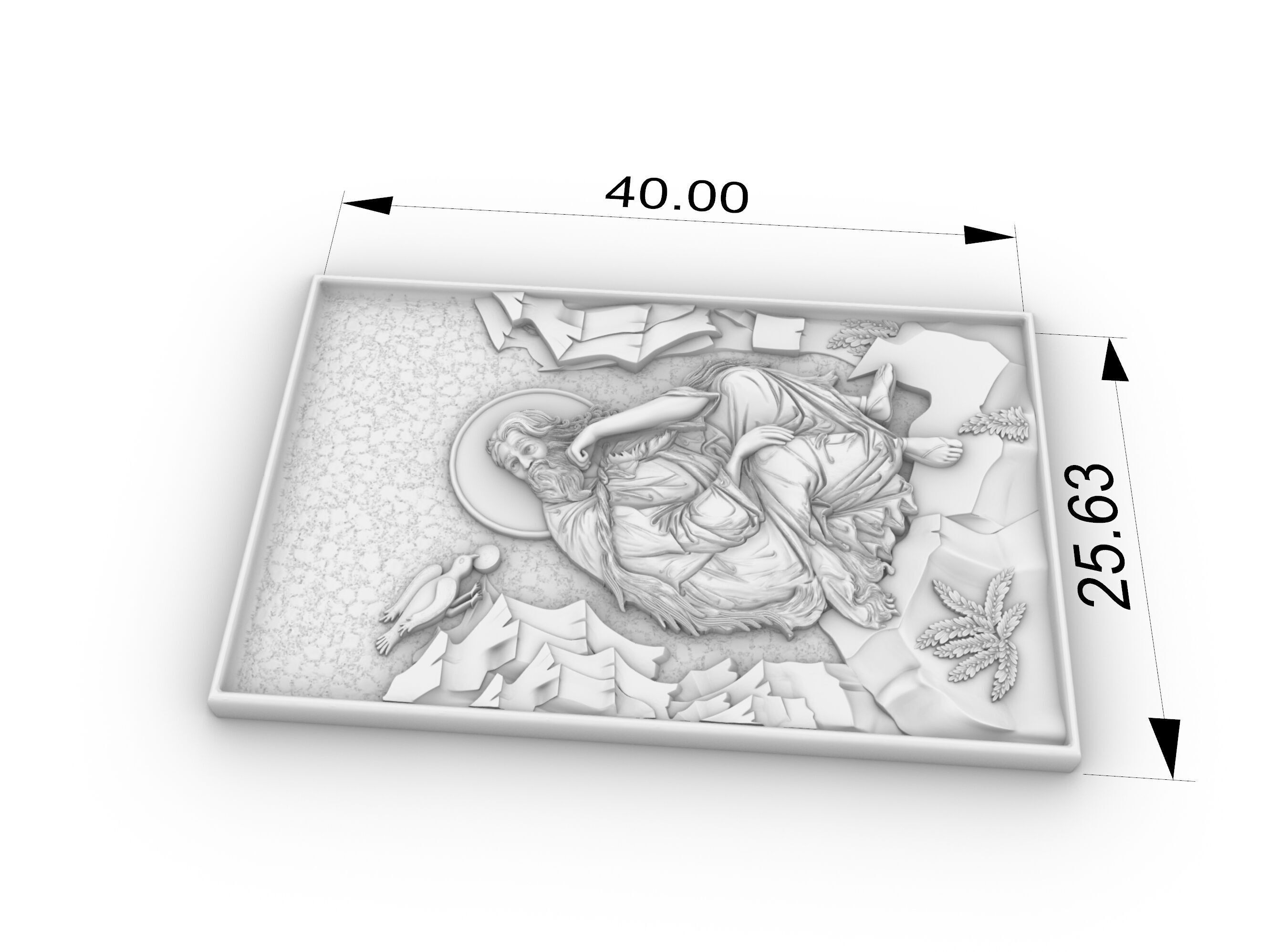 Saint Elijah the Prophet  Relief CNC  3D print model_7