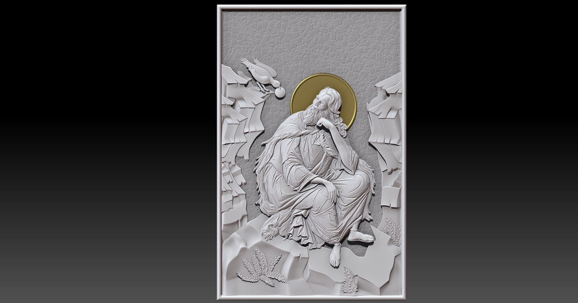 Saint Elijah the Prophet  Relief CNC  3D print model_2