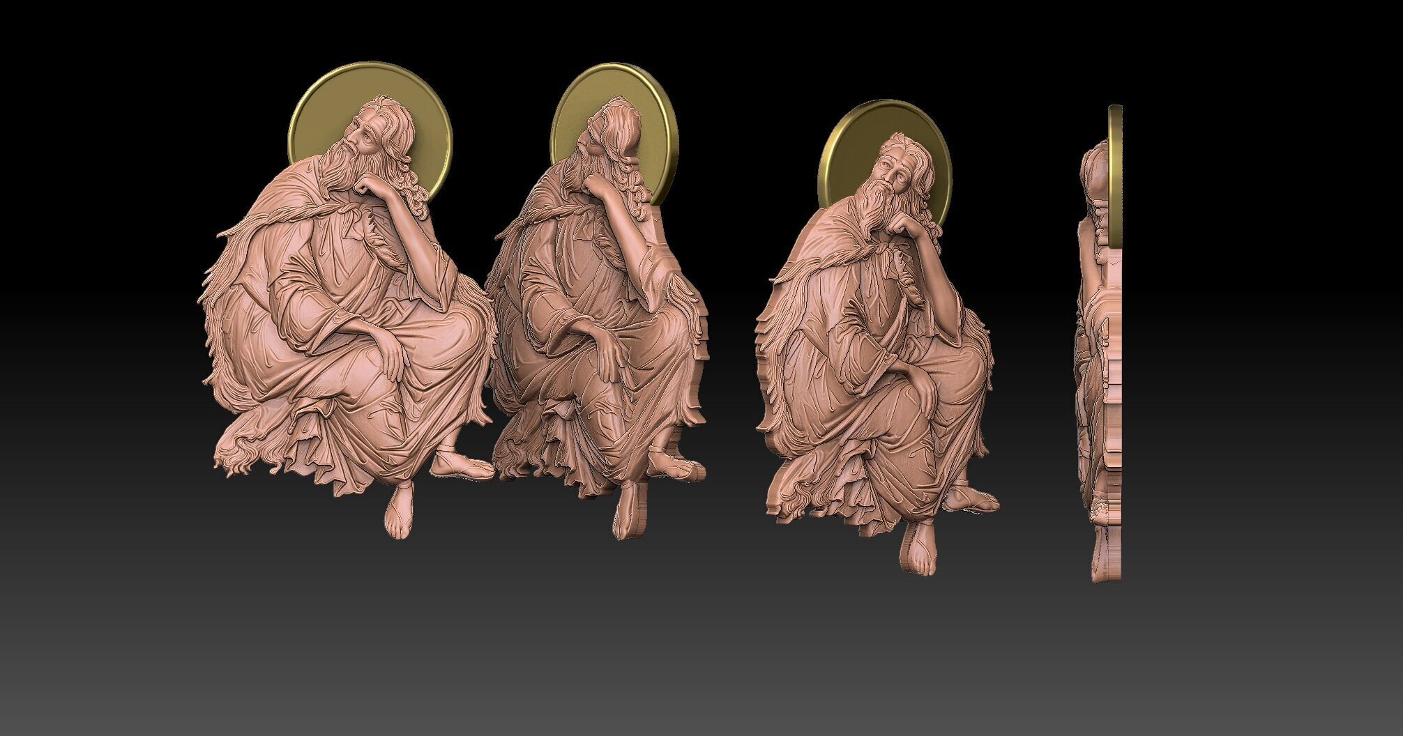 Saint Elijah the Prophet  Relief CNC  3D print model_5