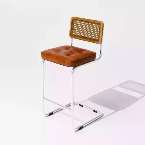 Mid Century Leather Barstool