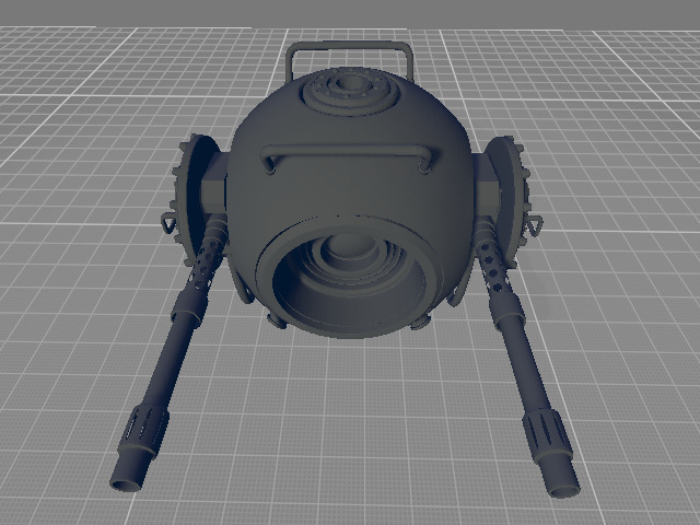 Futuristic Military Drone Low-poly 3D model_2