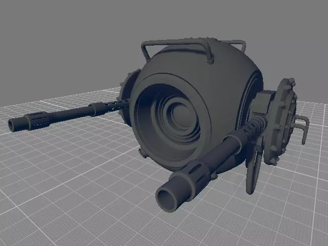 Futuristic Military Drone Low-poly 3D model_0