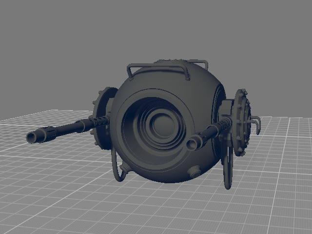 Futuristic Military Drone Low-poly 3D model_5