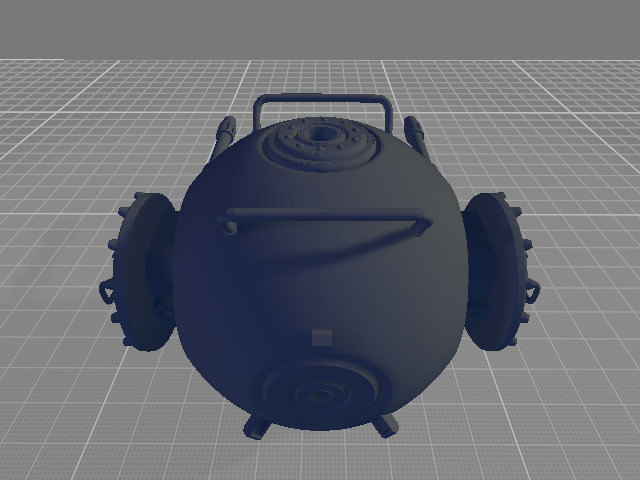 Futuristic Military Drone Low-poly 3D model_10