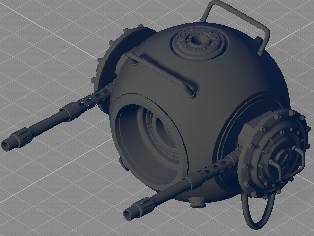 Futuristic Military Drone Low-poly 3D model_4