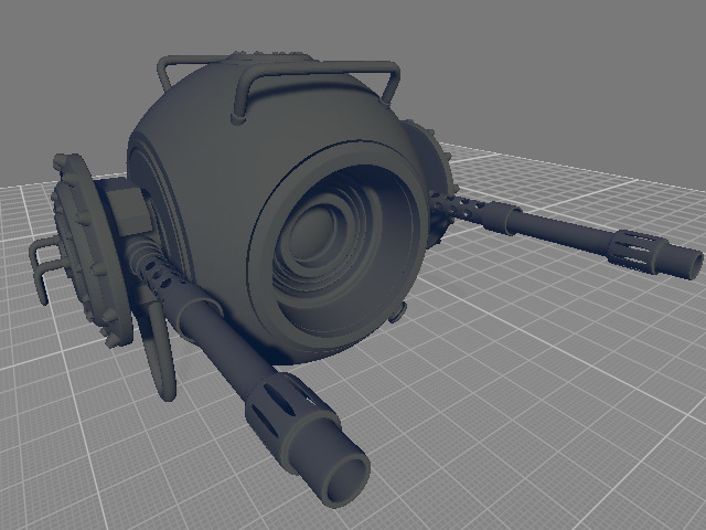 Futuristic Military Drone Low-poly 3D model_3