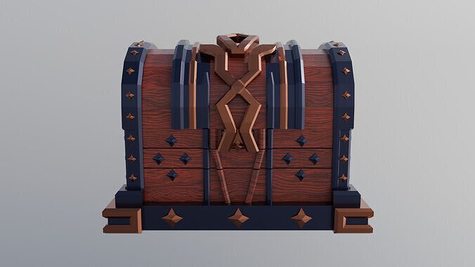 Stylized Treasure Chest - Game Ready - Animated- Low Poly Low-poly 3D model