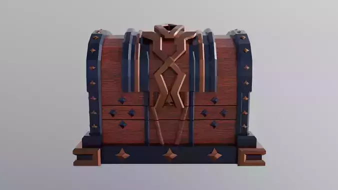 Stylized Treasure Chest - Game Ready - Animated- Low Poly